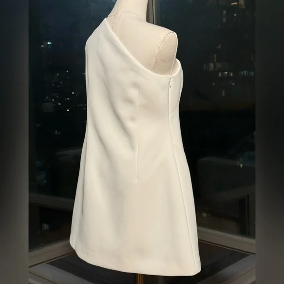 🆕 ACLER 🧿 NWOT Turflea One Shoulder Mini Dress, Ivory - Sz AU 14 US 10 - Picture 7 of 16